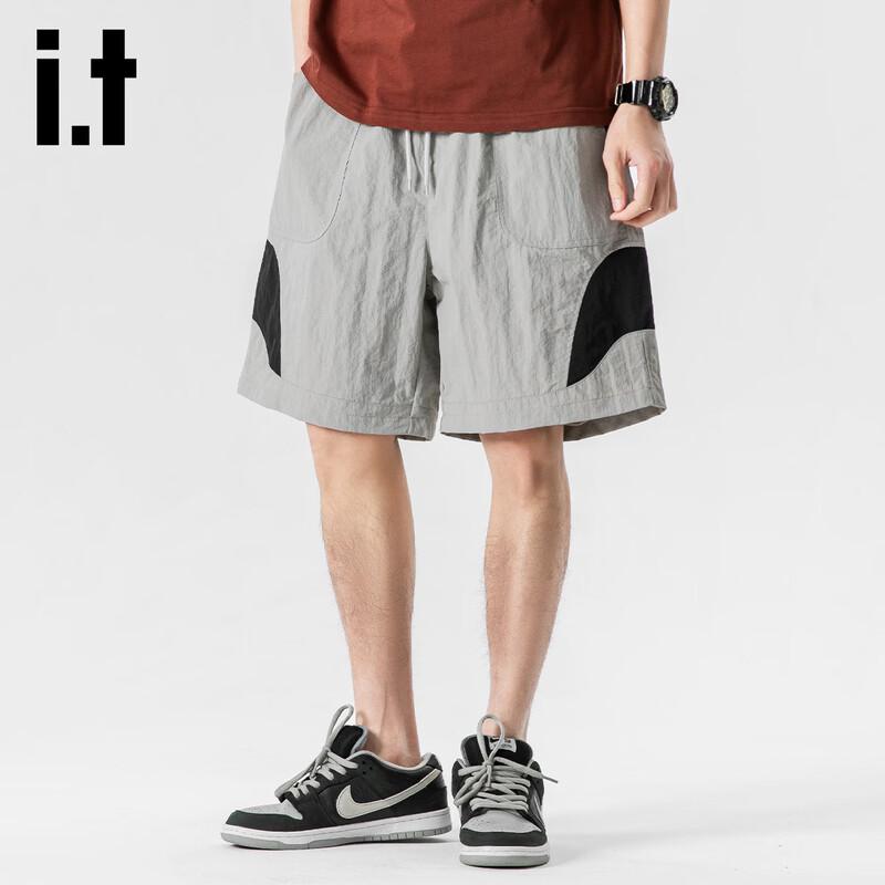 izzue it Men s Quick-Dry Ice Silk Street Casual Shorts 2XL серый