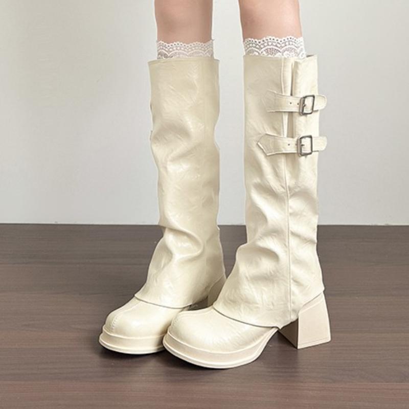 Fashion High Heels High Boots Women Platform Chunky Shoes Designer 2025 Winter New Sexy Party Fashion Chelsea Motorcycle Boots Pumps