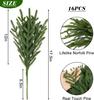 16 Pcs 18' Artificial Norfolk Pine Stems, Faux Christmas Greenery for Vases, Holiday Home Decor