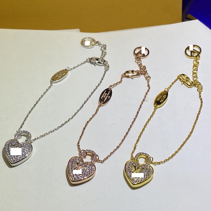 Donkey Brand Strass Hjärta Lås & Stjärna Armband, Trendigt Smyckestillbehör