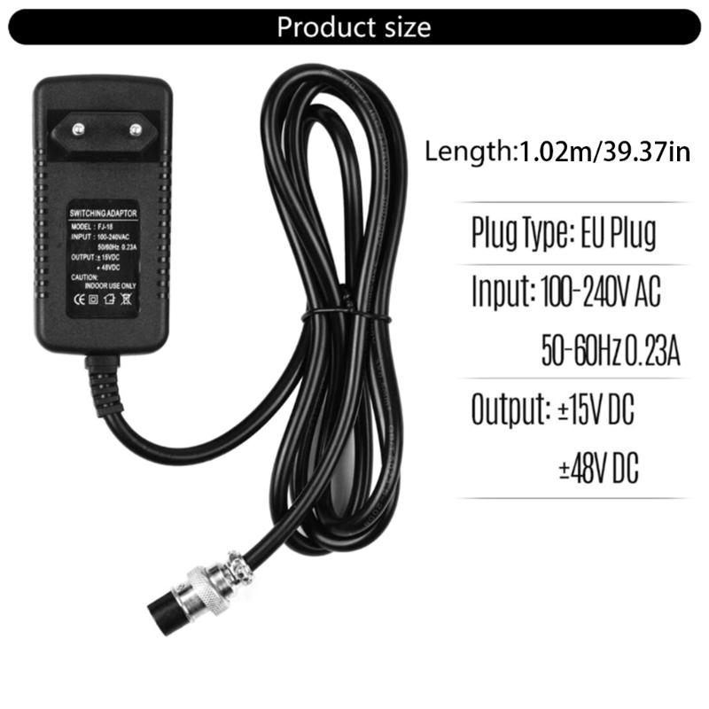 Mixer Console Power Supply Adapter AC100-240V DC15-DC48V Featuring Overloads and Short Circuits Protections Stable out