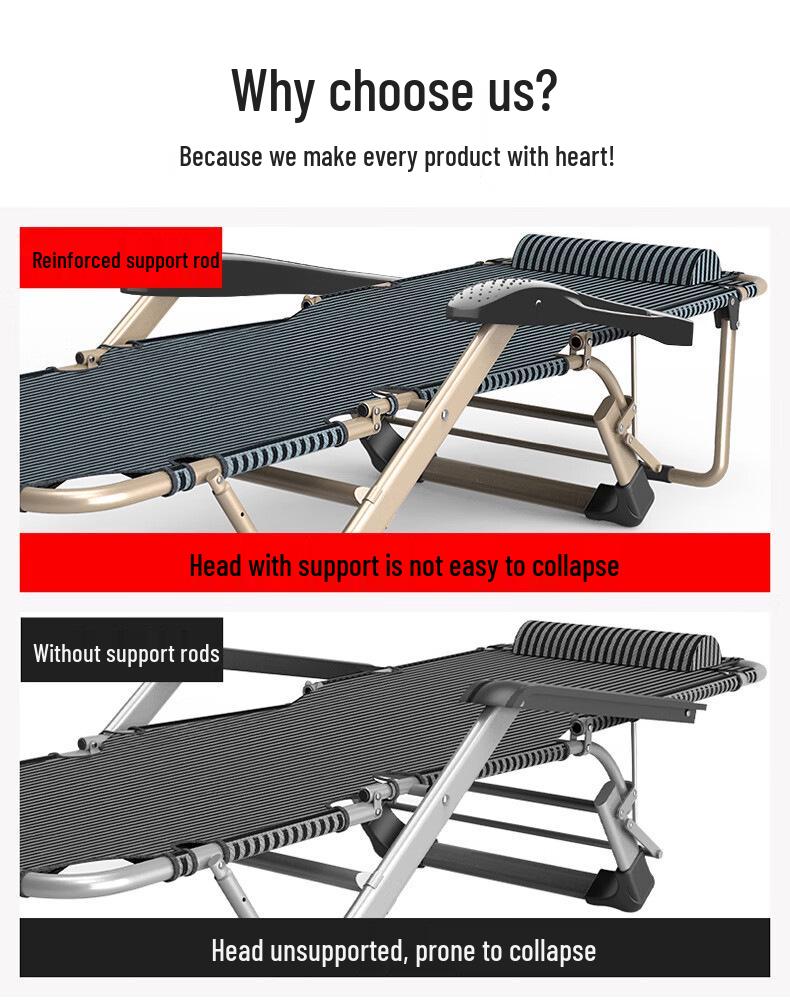 Multifunctional Reclining Office & Outdoor Folding Chair Bed