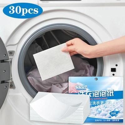 Papel detergente para ropa, útil, ecológico, fácil de usar, sin ensuciar, aroma a lino fresco, para sábanas de lavado de viaje