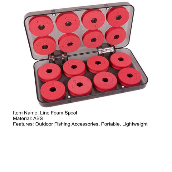 16Pcs Fishing Line Foam Spool Box 16 Line Winding Board Organizer Fishing Line Spooler Shaft Organizer Storage Case Outdoor Fishing Accessories