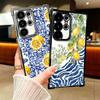 Mediterranean Lemon Soft Phone Case For Samsung Galaxy S26 Ultra S25 Edge S24 FE S23 Plus S22 S21 + S20 Plating Anti-Fall Fundas