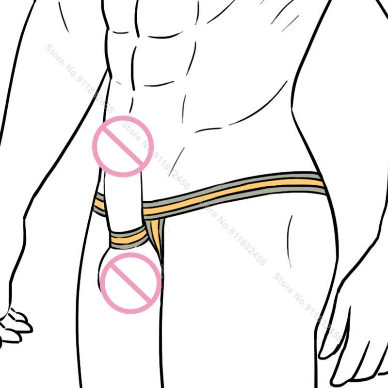 Jockstrap Men Panties Sexy Sissy Ring Lock Thong Solid Straps Briefs G-String Underwear Underpants Gay Enhance T-Back
