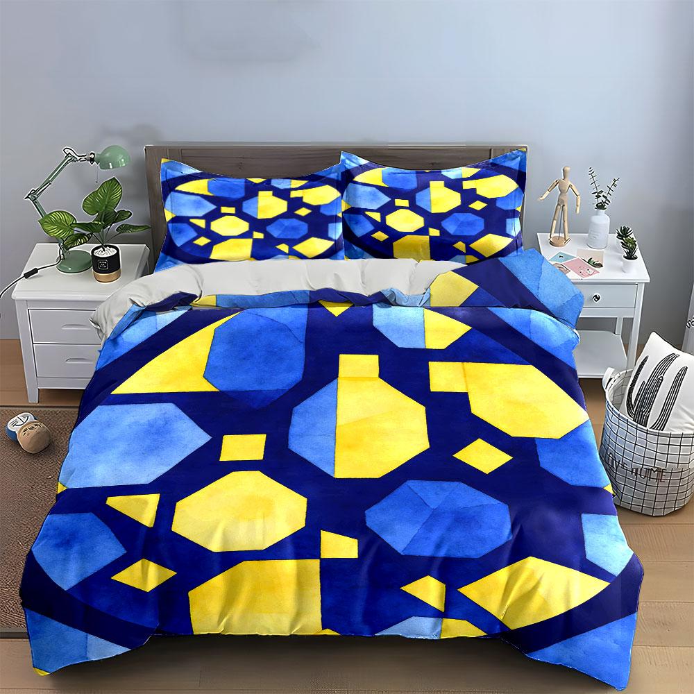 Abstract Geometric Pattern Home Decor Soft Comfortable Duvet Cover Bedding Set Included 1*Duvet Cover & 2*Pillowcases, Gift