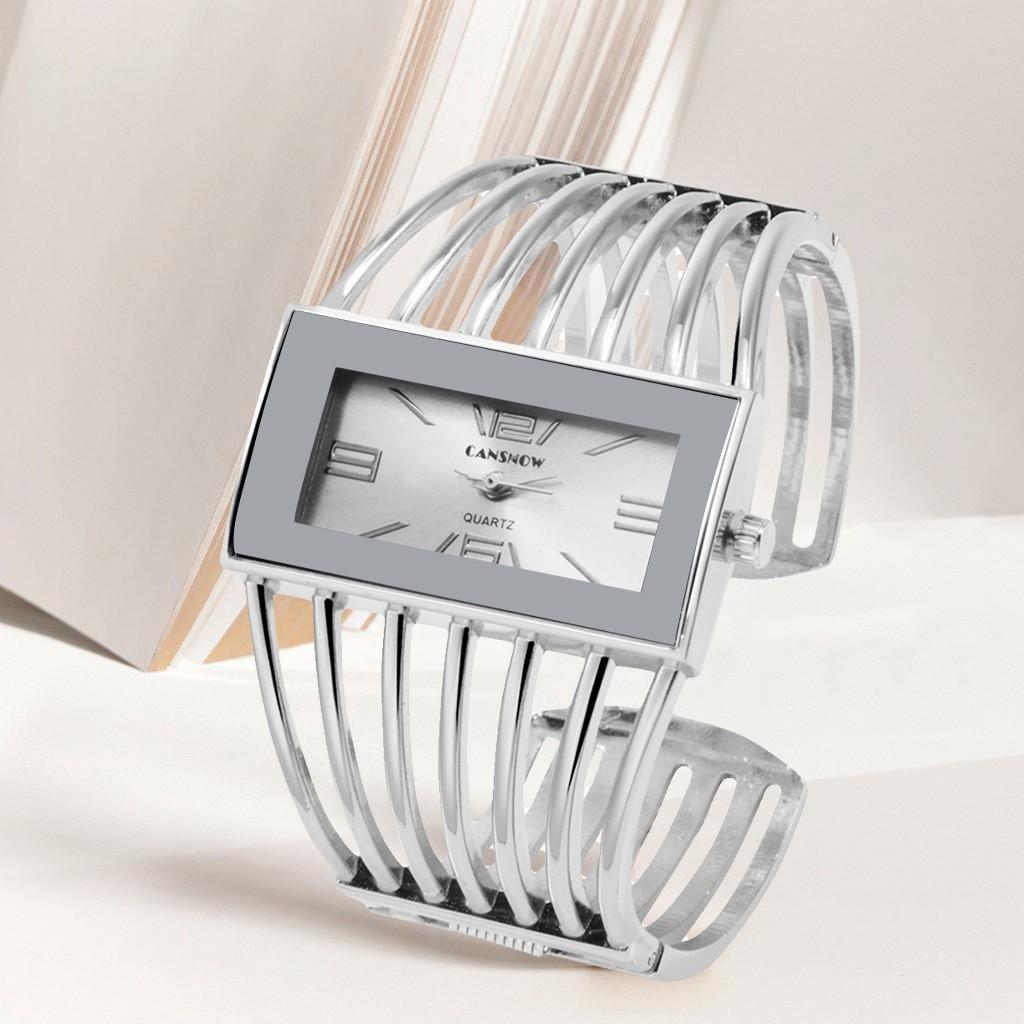 

Роскошный модный уникальный дизайн с квадратным циферблатом, женский браслет из сплава, кварцевые часы