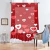 1PCS red background heart-shaped balloon curtain   romantic style   living room and bedroom   translucent curtain