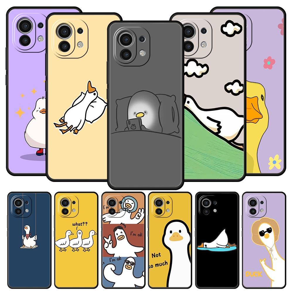 Phone Case For Xiaomi Mi 15 14 14T 13T 12T Pro 12 13 11 Lite 5G 11T X6 X5 Pro Soft TPU Cover Cute Cartoon Duck