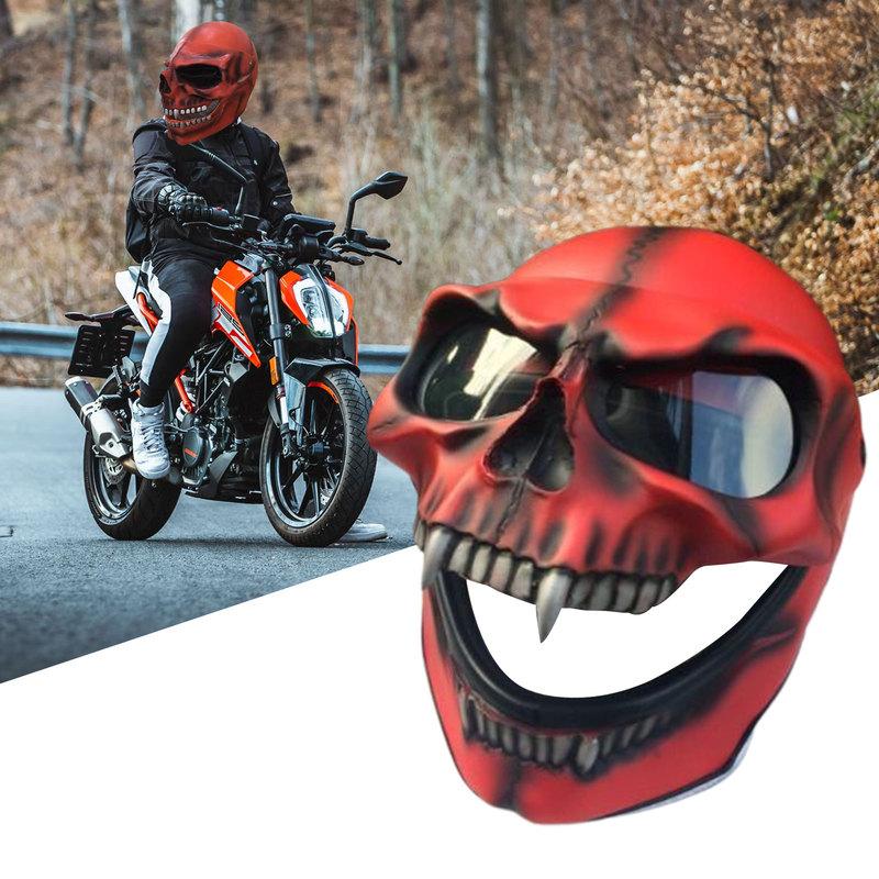 Ghost Skull Helme Integralhelme Totenkopf Motorrad mit Schutzbrille Motorradbrille Gesichtsschutz Totenkopf Motocross Reiten