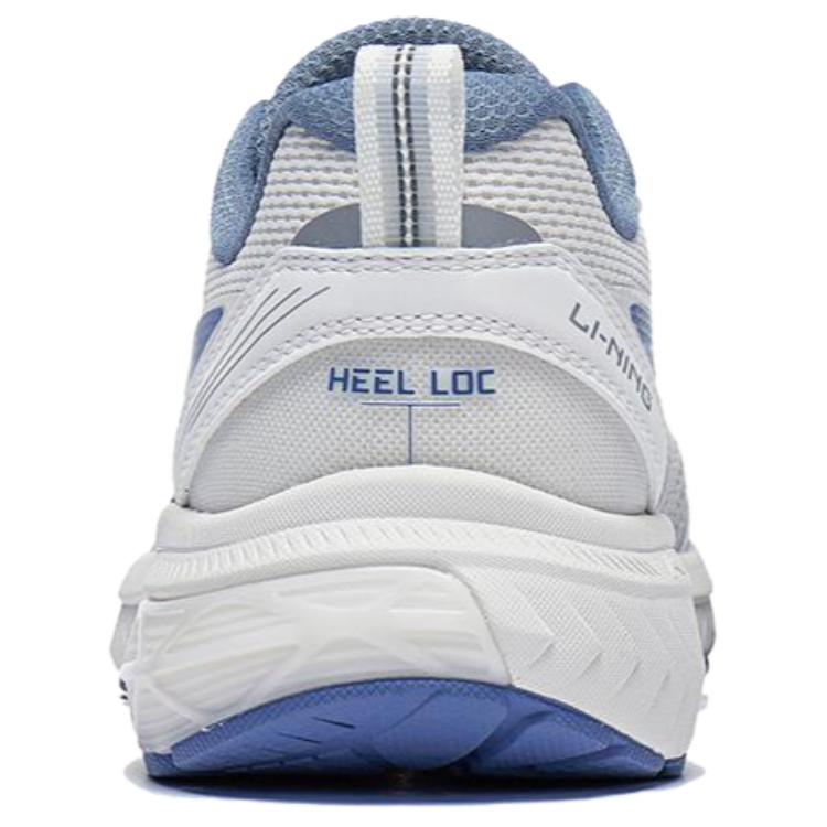 Li Ning Slip Resistant Abrasion Resistant Low Top Running Shoes Women's White Dark Blue ARXT014-1
