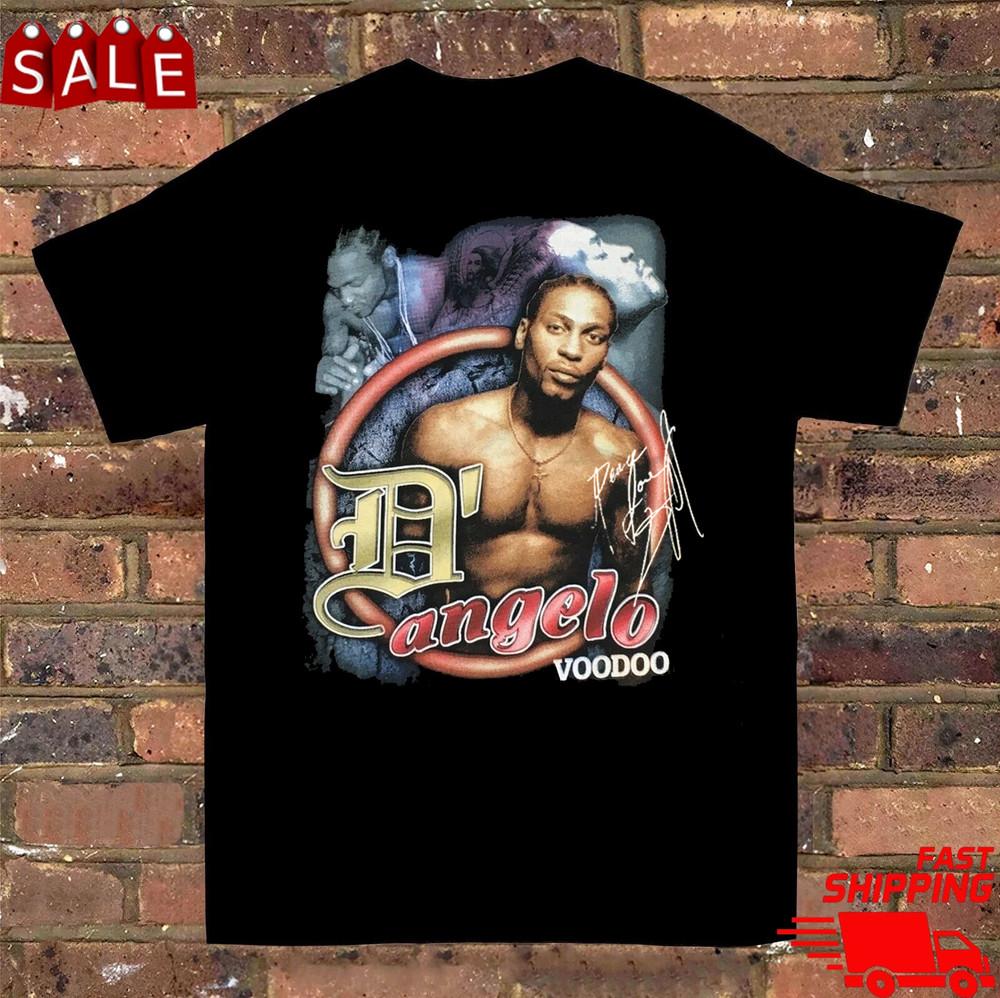 Футболка D Angelo Voodoo с автографом Черная Все размеры S-5XL AR1478 Унисекс футболка XXXXL