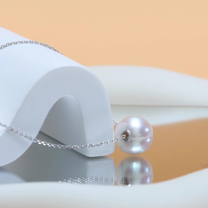 Edison Women's Natural Freshwater Pearl Necklace with Rolo Chain