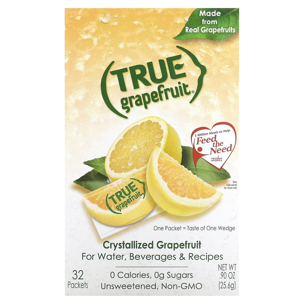 True Citrus Crystallized Grapefruit Unsweetened, 32 Pack, 25.6g (0.90oz)