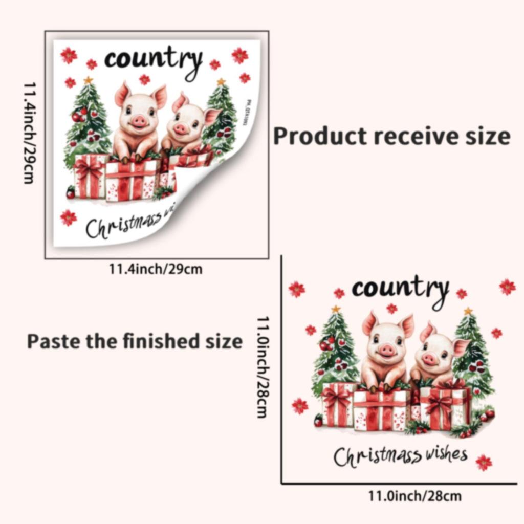 Christmas Holiday Bathroom Wall & Toilet PVC Stickers - Festive Home Decorations