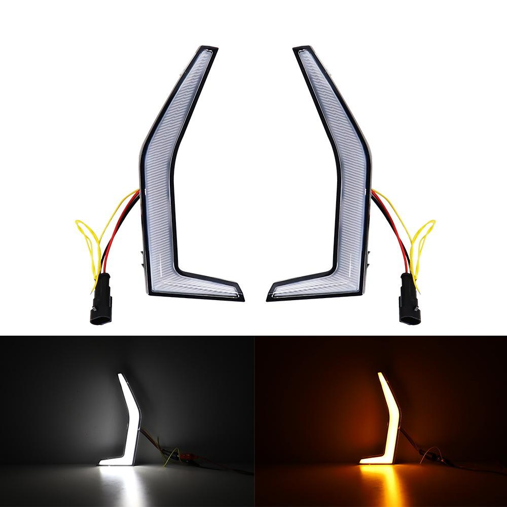 Front LED Grille Accent Lights Fang Light for Kawasaki Teryx KRX 1000 2020-2025 Trail Special 2025-2025 UTV ATV Turn Signal