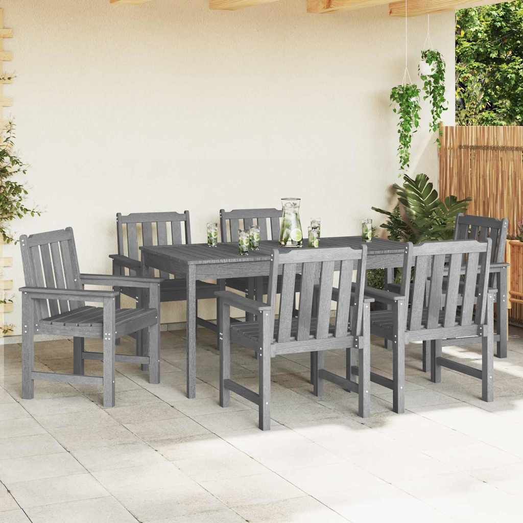 Garden Chair 6 Pcs Light Grey 65.5 X 59 X 88 Cm Polyethylene
