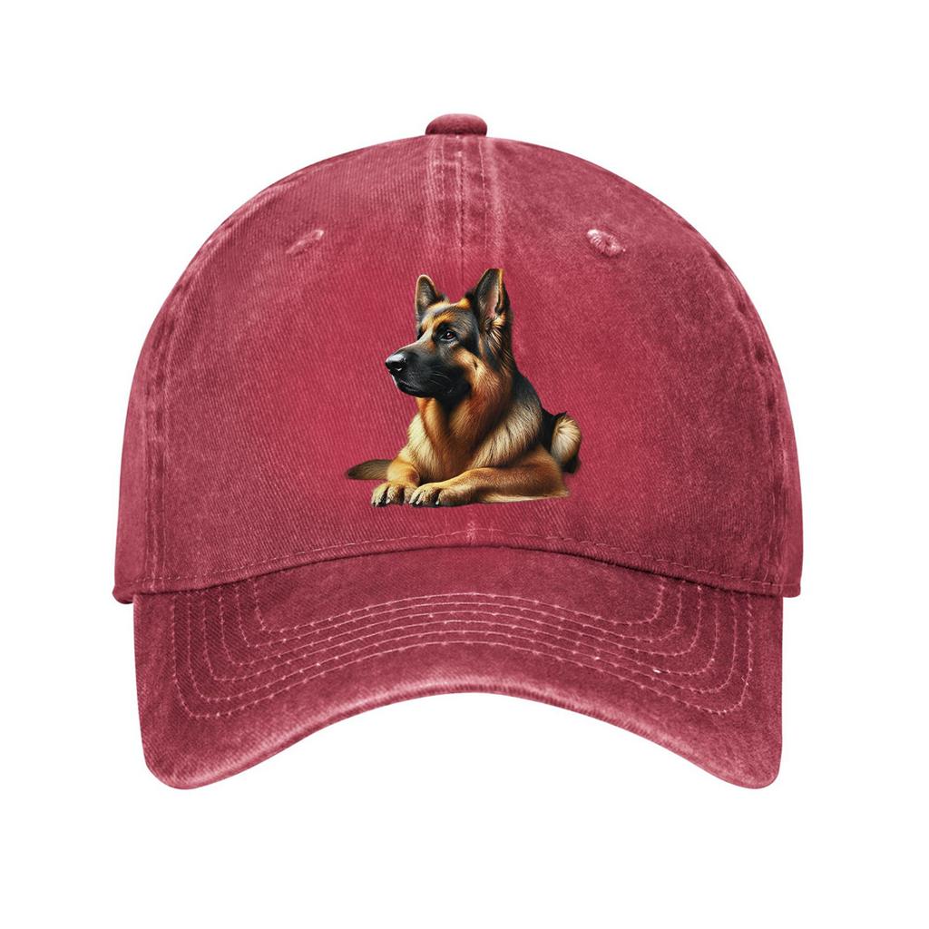 German Shepherd Dog Portrait Baseball Cap Unisex Cotton Adjustable Curved Brim Casual Outdoor Hat