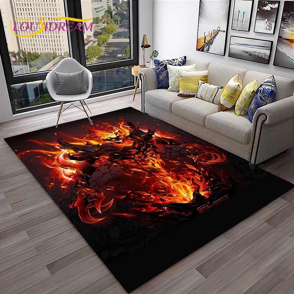 Tappeto HD Classici di Dota2 per Giocatori, Tappeto per Casa Soggiorno Camera da Letto Divano Zerbino Decorazione, Tappeto per Area Giochi Bambini Tappetino Antiscivolo