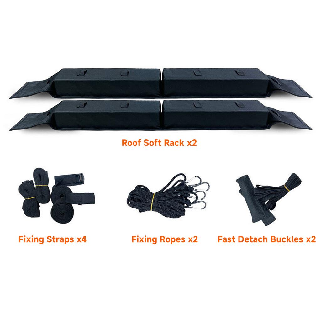 Car Roof Soft Rack 600D Oxford Cloth Non-slip Bottom Fast Detach for Surfboard Kayak Ski Board Luggage