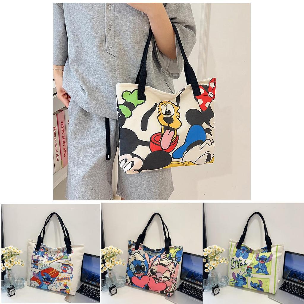 Minnie Cartoon Canvas Tote Bag With Large Capacity For Daily Use