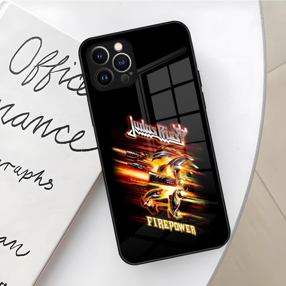 Rock Band J-Judas Priest Handyhülle für iPhone 16 15 14 12 11 13 Pro Max Mini X Xr Xs Se 8 Puls Glas Hülle