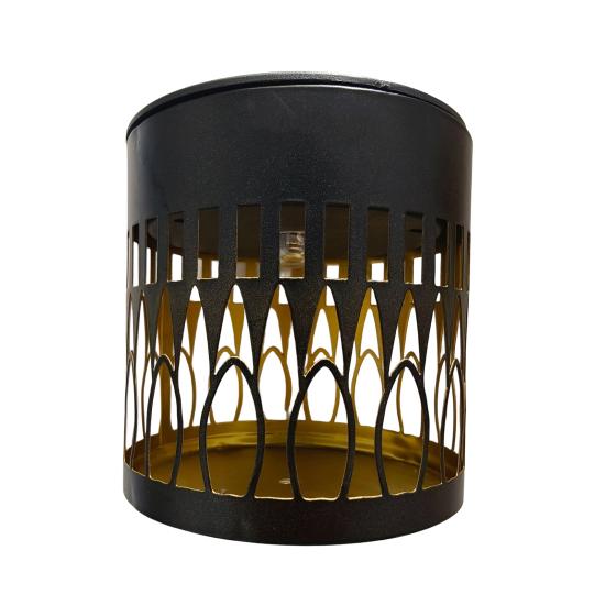 Decorative Solar Lights Metal Hollow Pattern Outdoor Step Wall Lights Weather-Resistant Landscape Lamp Waterproof Fence Lights for Garden Post Patio