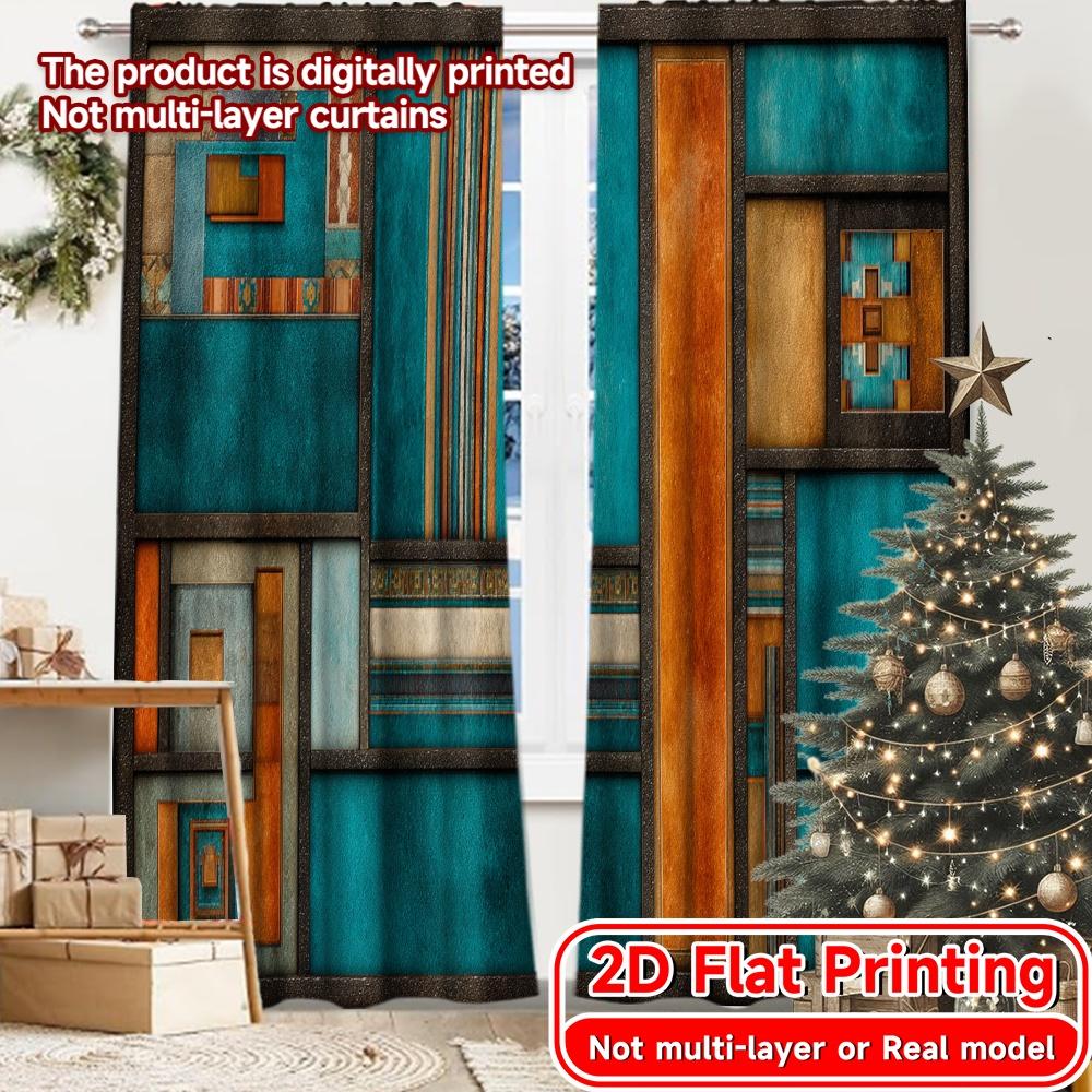 

2D FLAT PRINTING 2pcs Curtains (Without Rod) Abstract Geometric Design Saint Patrick is Day Festival Minimalist Curtains 100*130 Grommet Top 1pcs