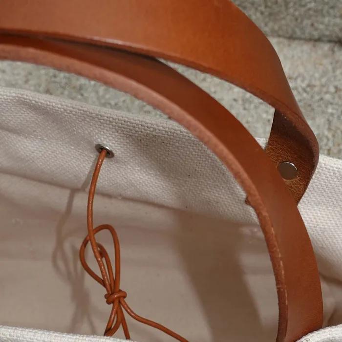 TIRARE-1927 Canvas Italy-buttero Strap Tote Bag _ Ivory (M)
