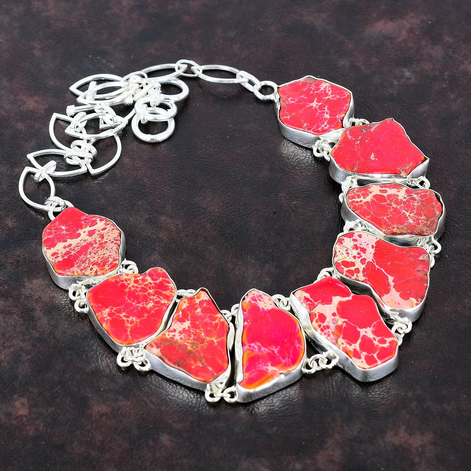 

Ожерелье из яшмы из осадков Красного моря Ювелирные изделия из драгоценных камней Ожерелье ручной работы Ожерелье из стерлингового серебра 925 пробы Регулируемая цепочка Ожерелье Подарок на помолвку Adjustable