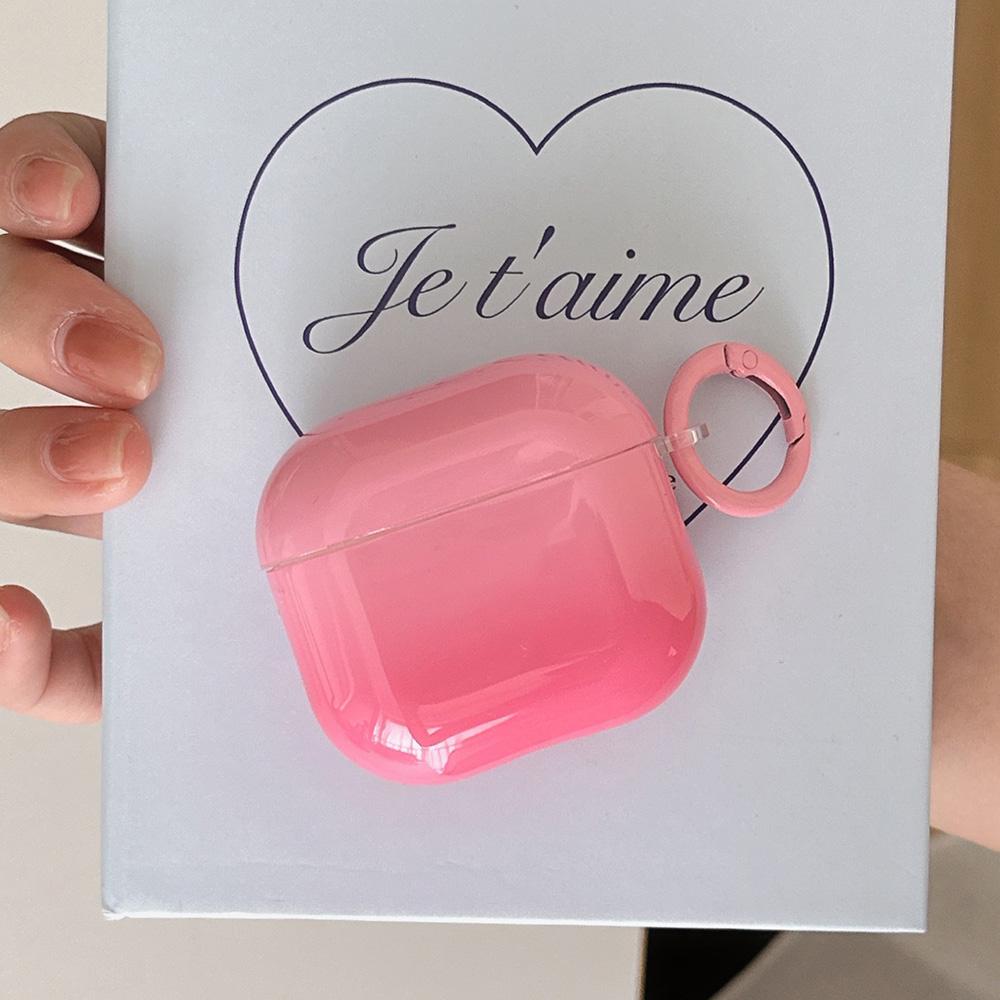 New Gradient Pink Gloss Smooth Soft Silicone Case With For Apple AirPods Pro 2 3 4 1 Wireless Bluetooth Earphone Cover