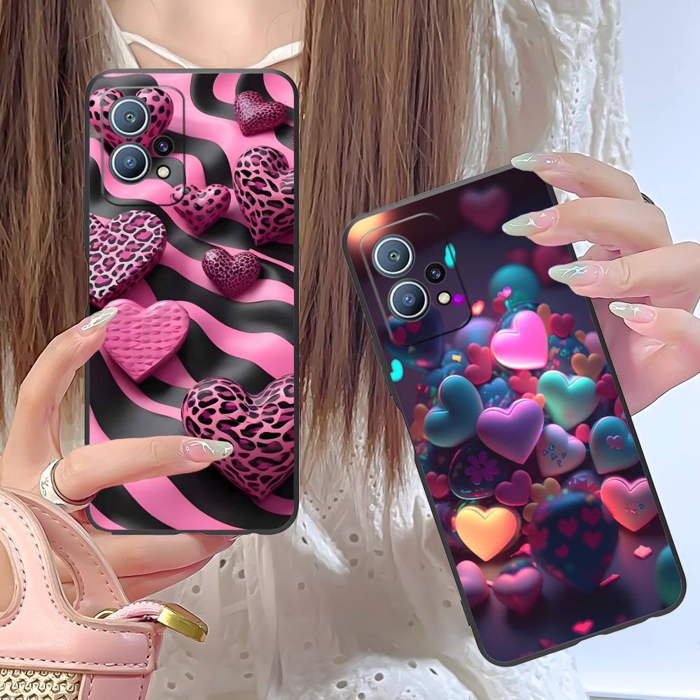 Y2K Glowing Hearts Mobile Phone Case for Huawei P60 P50 P40 P30 P20 P10 P9 P8 Pro Lite Plus Colorful Printing Cover Pretty Cover
