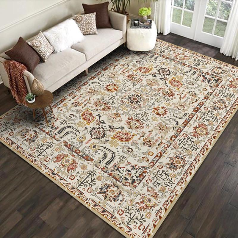 Retro Bohemian Style Carpet Home Large Area Anti Slip Sofa Coffee Table Decoration Carpet