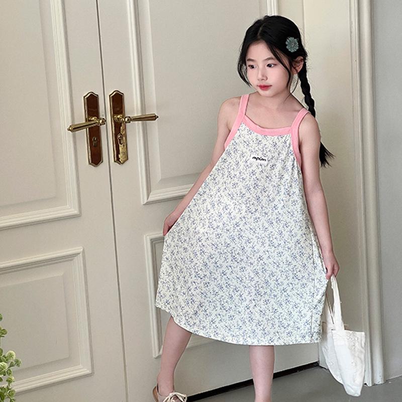 Girls' Cute Summer Sleeveless Nightgown Pajamas