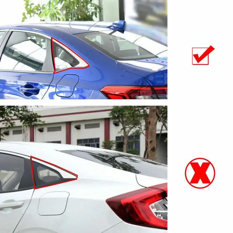 For Honda Civic Hatchback   Car Rear Window Quarter Louver Shutter Cover Side Vent Trim Sticker ABS Exterior Accessories