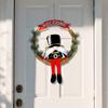 Christmas Gnome Wreath 13 Inch Artificial Vine Wreath with Soldier Gnome Front Door Welcome Sign for Indoor Outdoor Xmas Home Porch Decor