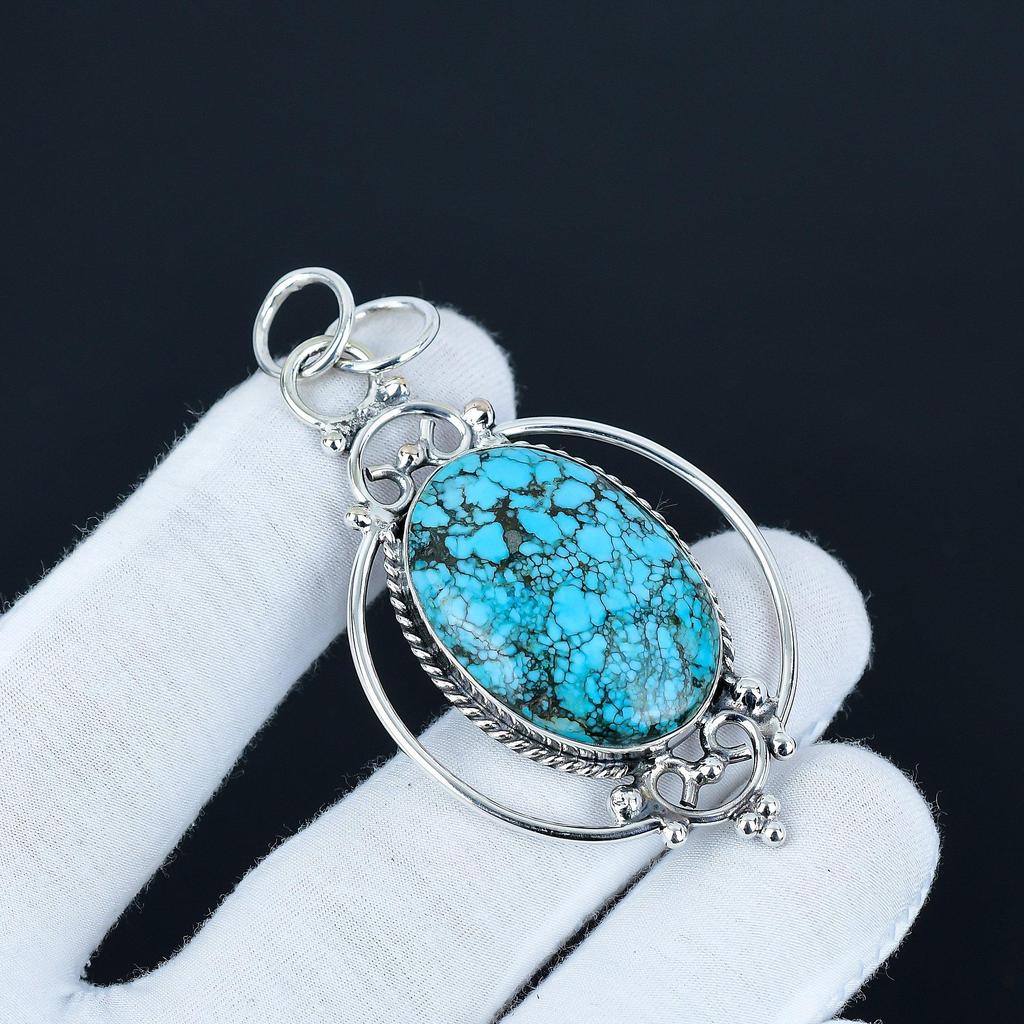 Turquoise Pendant Gemstone Pendant 925 Sterling Silver Pendant Handmade Jewelry Pendant For Gift Healing Stone Amazing Pendant