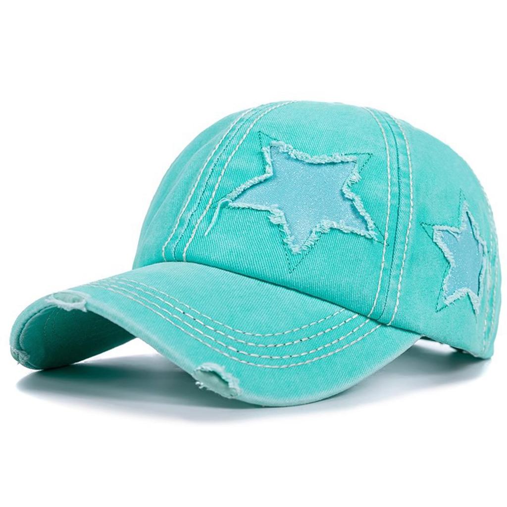Fashionable Baseball Caps Five Point Star Baseball Cap With Curved Brim And Ponytail Design For Women Outdoor Sports