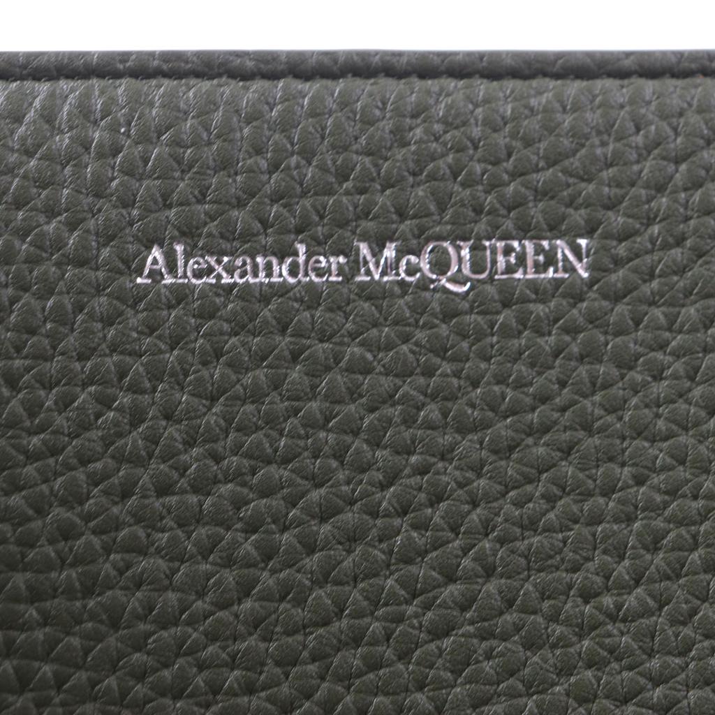 Alexander McQueen ToteBag EDGE Medium Logoprint HnadBag khaki Calfleather 762342 Used