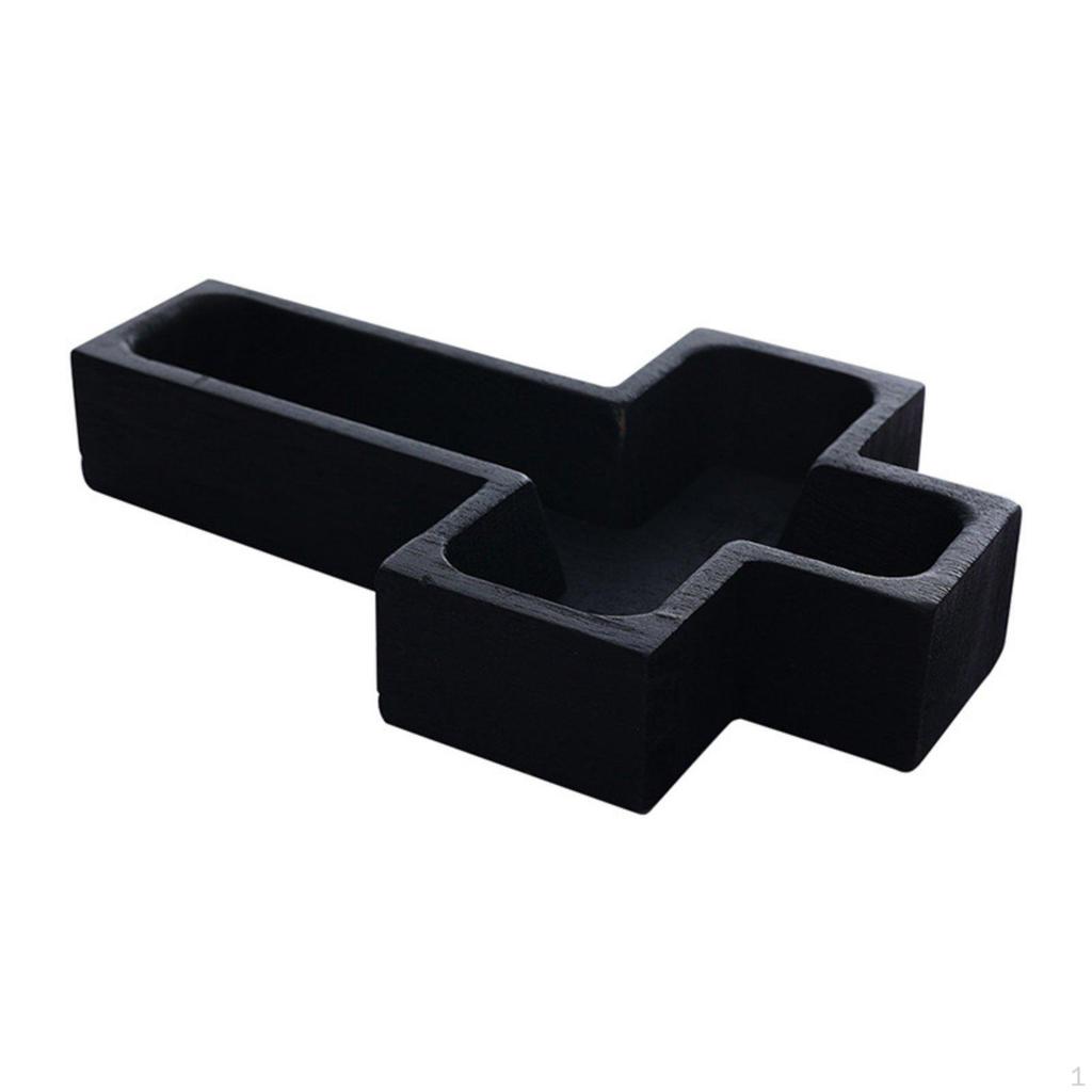 Cross Shaped Wooden Bowl MultiFunctional Dish Smooth Edges Religious Decor Tray for