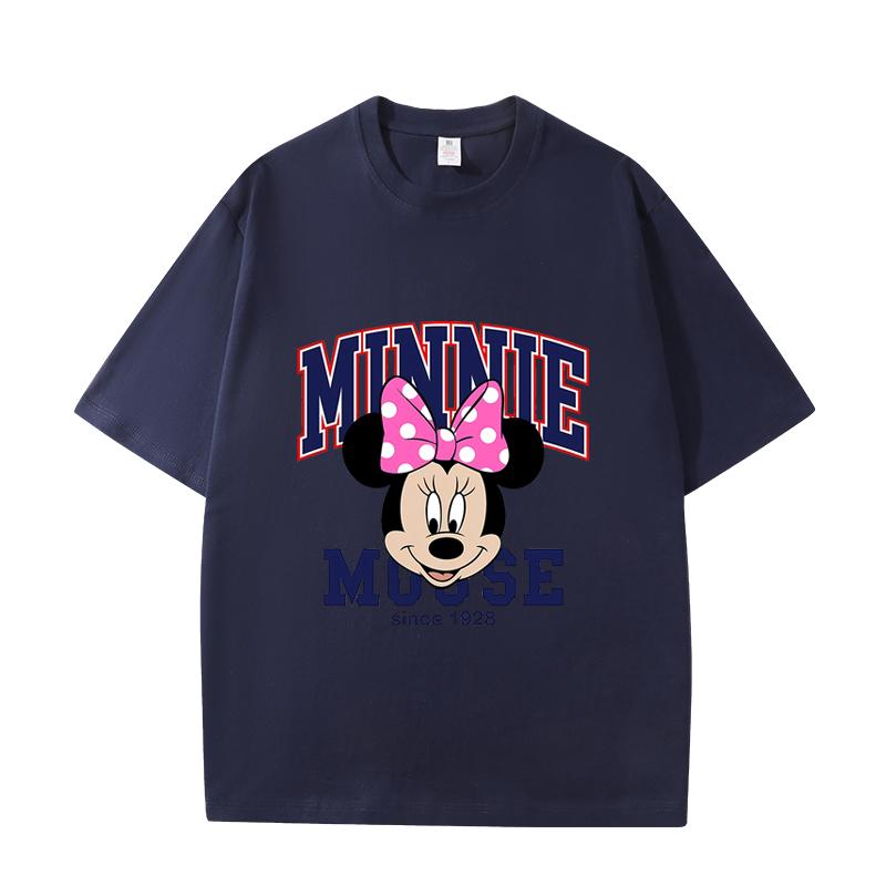 D06-103 MINISO 2026 Summer High-quality Printed Pure Cotton Shoulder Style Men's and Women's Round Neck Short Sleeved Couple T-shirt