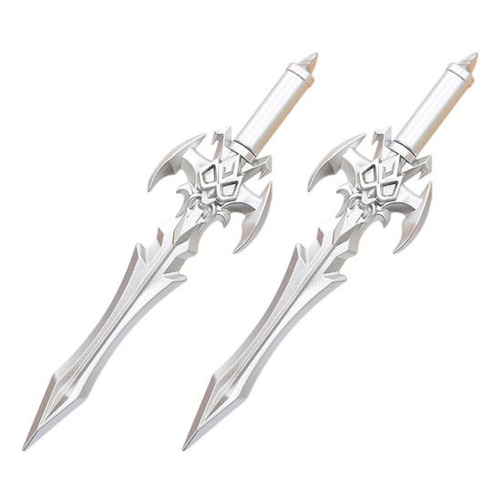 

2Pcs Ancient Swords Shape Gel Pen with Black Ink Martial Arts Weapon Design Ballpoint Pen for Students Smooth Writing 0.5mm серебряный
