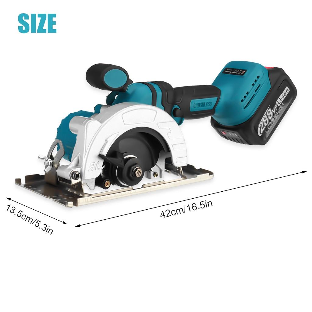 2000W 125mm Brushless Cordless Electric Circular Saw 0- 45° Adjustable Handle Power Tools Woodworking Machine Wood Cutters
