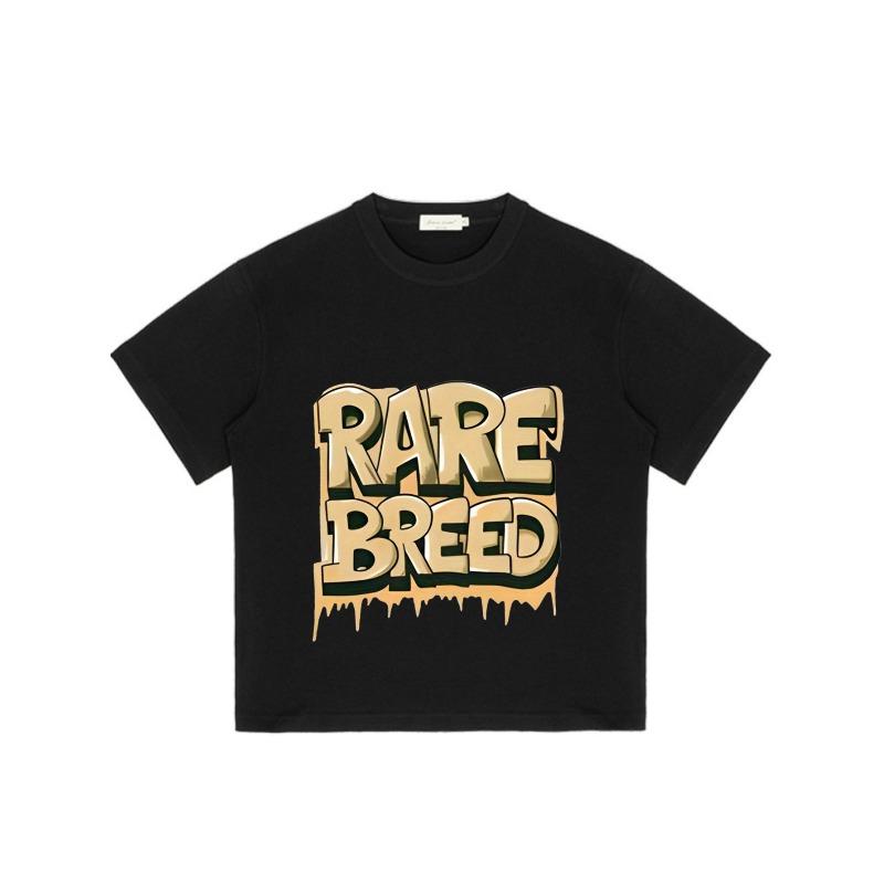 Rare Breed Oversized T-Shirt Black Gold Graffiti Print Streetwear Fashion Casual Wear
