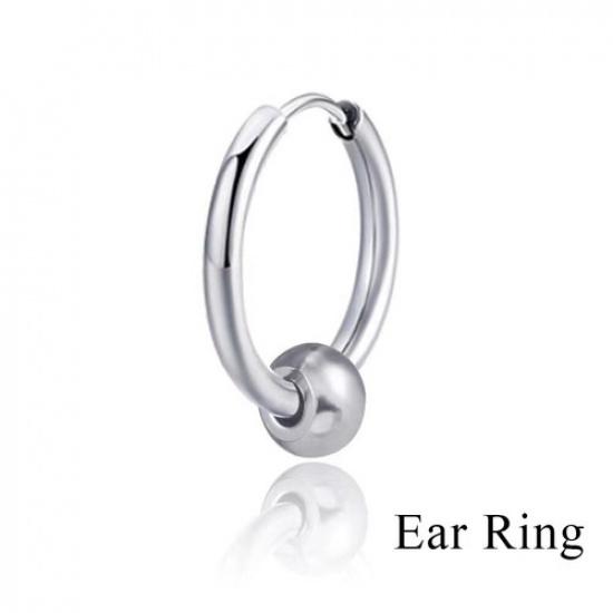 ПАРА Женские Мужские Серьги-кольца Хьюги из Хирургической Нержавеющей Стали Серебряные Толстые+ silver ear ring