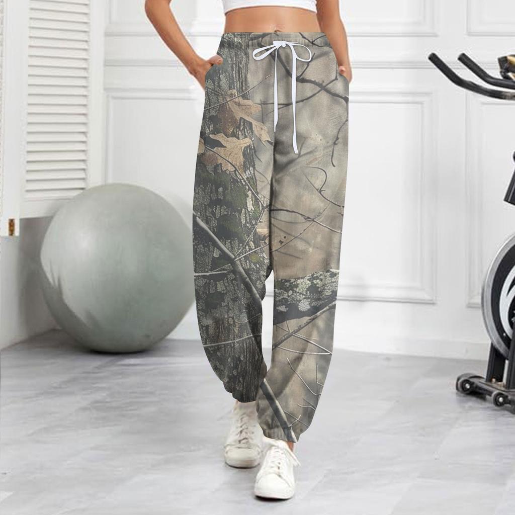 Women's Casual Fashion Sweatpants Dead Leaves Printed Casual Pants