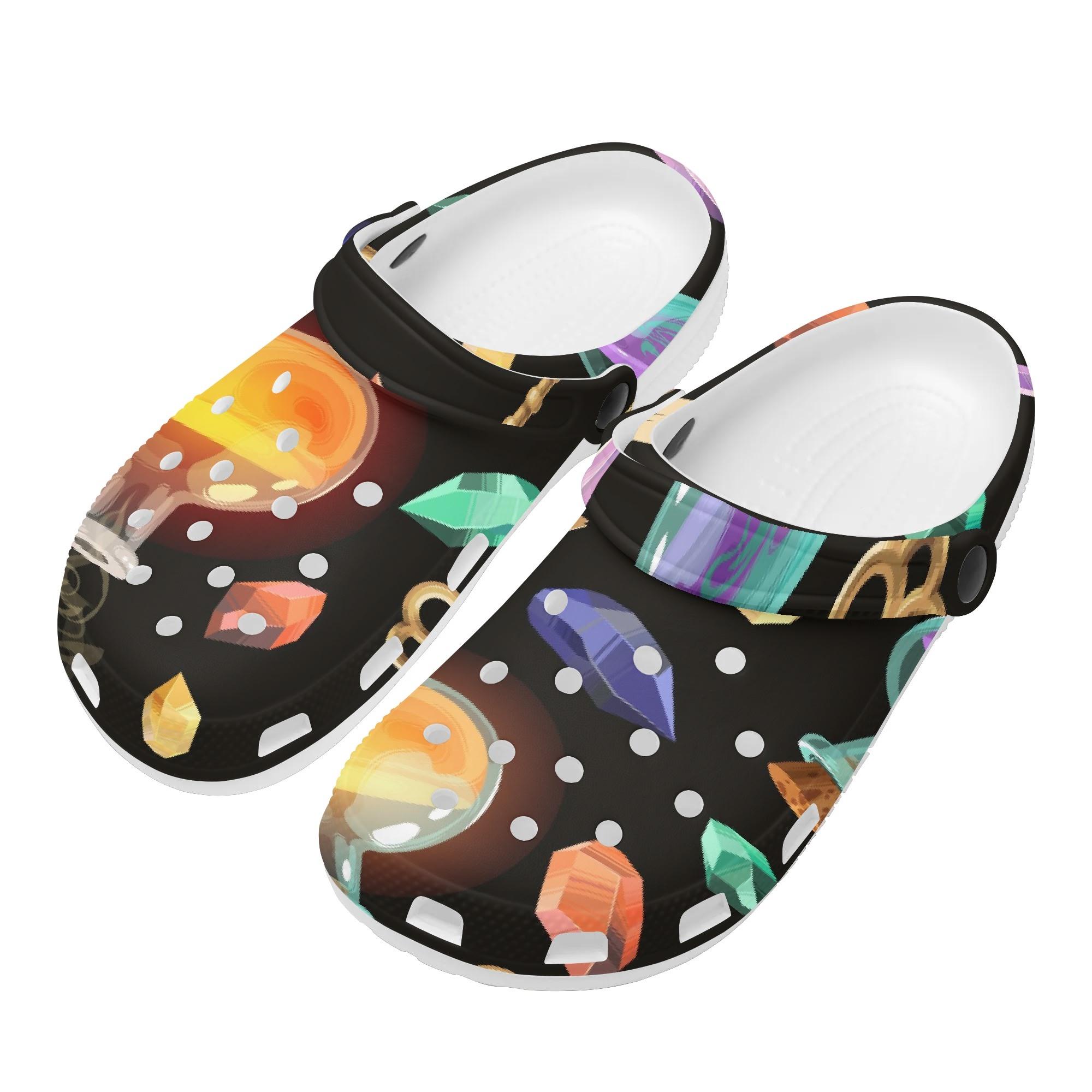 Unisex Allover Printed EVA Clogs Lightweight Soft Slip On Casual Shoes Soft Sole Lightweight Summer Sandals Daily Leisure Wear 36 белый