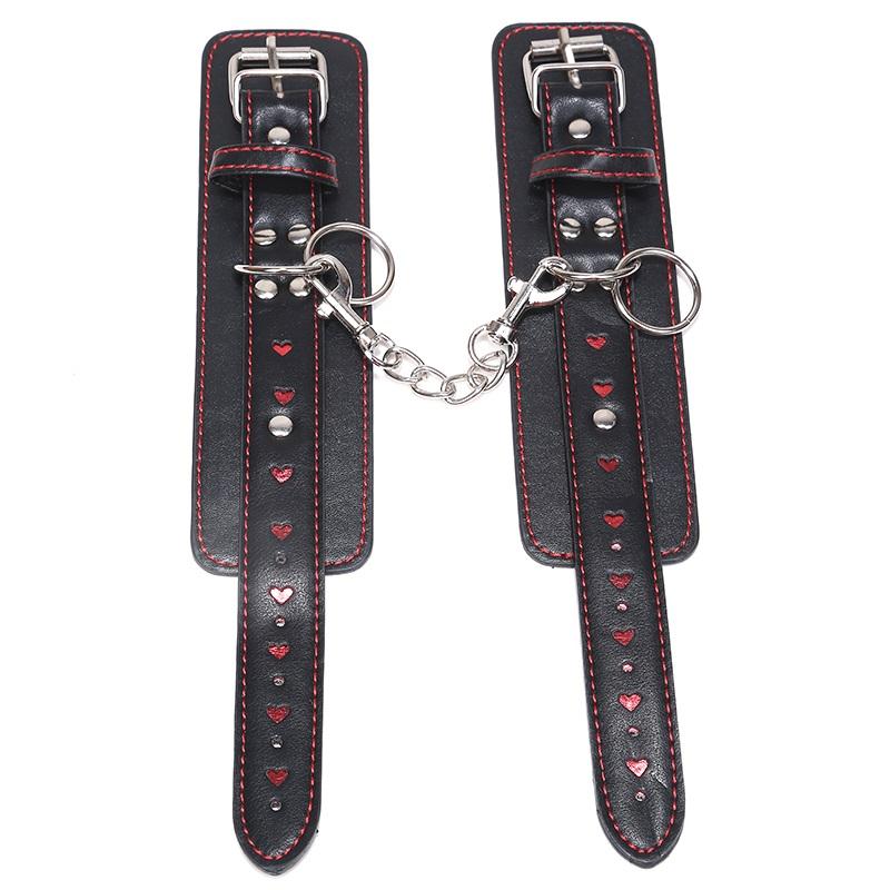 Sexy verstellbare Leder-Herzhandschellen für Sexspielzeug für Frauenpaare Hängeschnalle SM Bondage-Fesseln Exotisches Zubehör