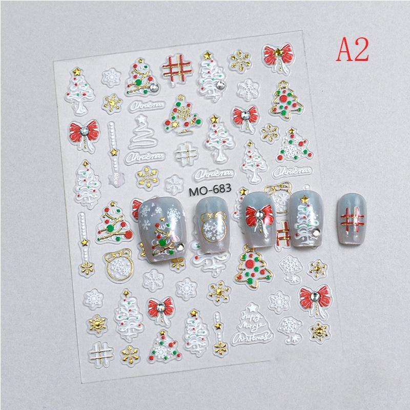 

Рождественские наклейки для ногтей Роскошные Бриллиантовые Круглый Венок Снежинка Задний Клей Наклейки для нейл-арта DIY 3D Украшения для ногтей